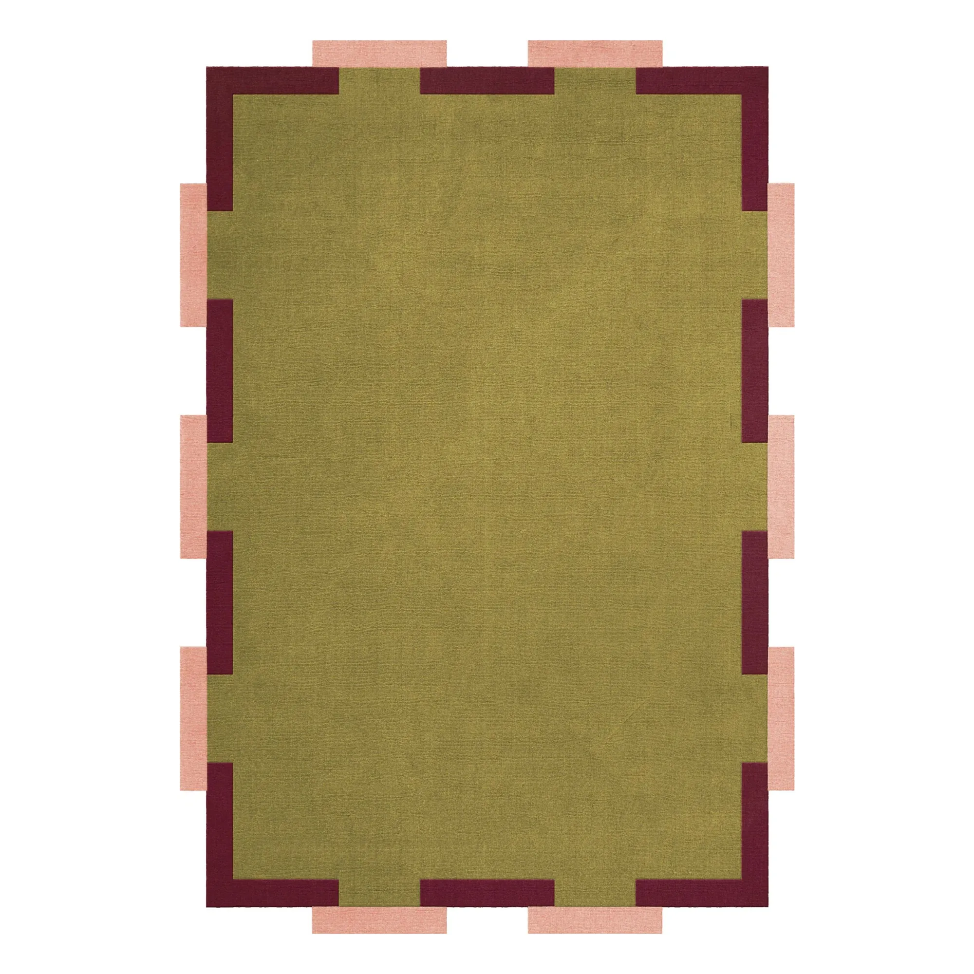Layered Olive Wool Carpet Fregio,Tekla Evelina Severin