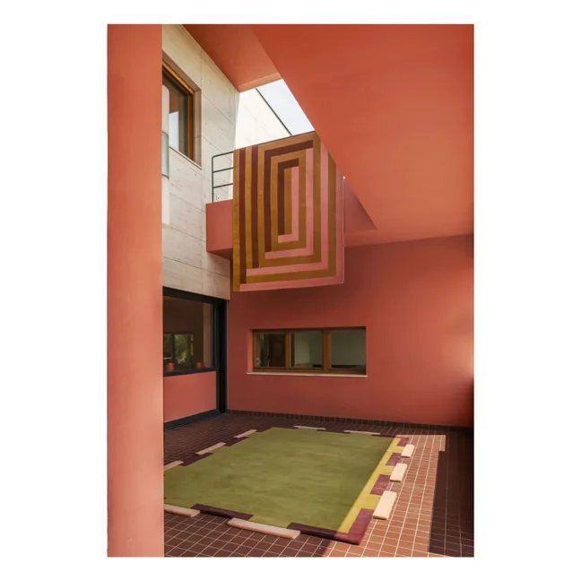 Tapis en laine Fregio,Tekla Evelina Severin | Olive