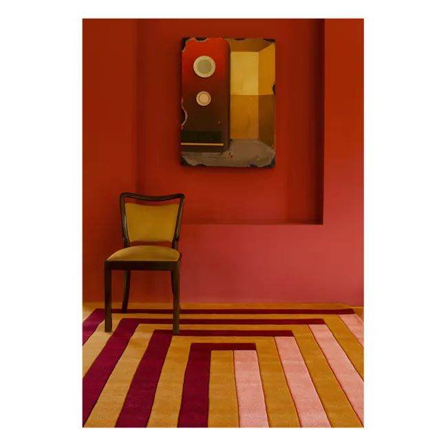 Tapis en laine Labyrith,Tekla Evelina Severin | Corail