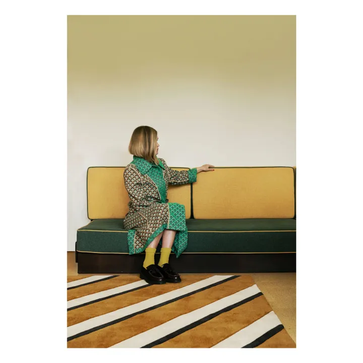Tapis en laine Diagonal,Tekla Evelina Severin | Sable- Image produit n°2