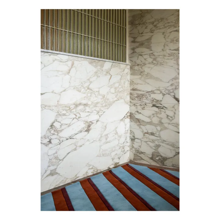 Tapis en laine Diagonal,Tekla Evelina Severin | Bleu- Image produit n°5