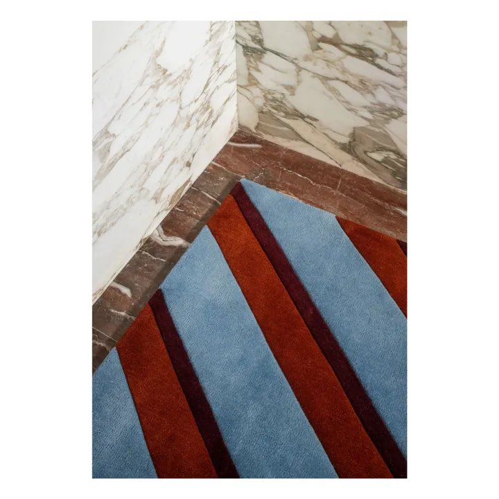 Tapis en laine Diagonal,Tekla Evelina Severin | Bleu- Image produit n°4