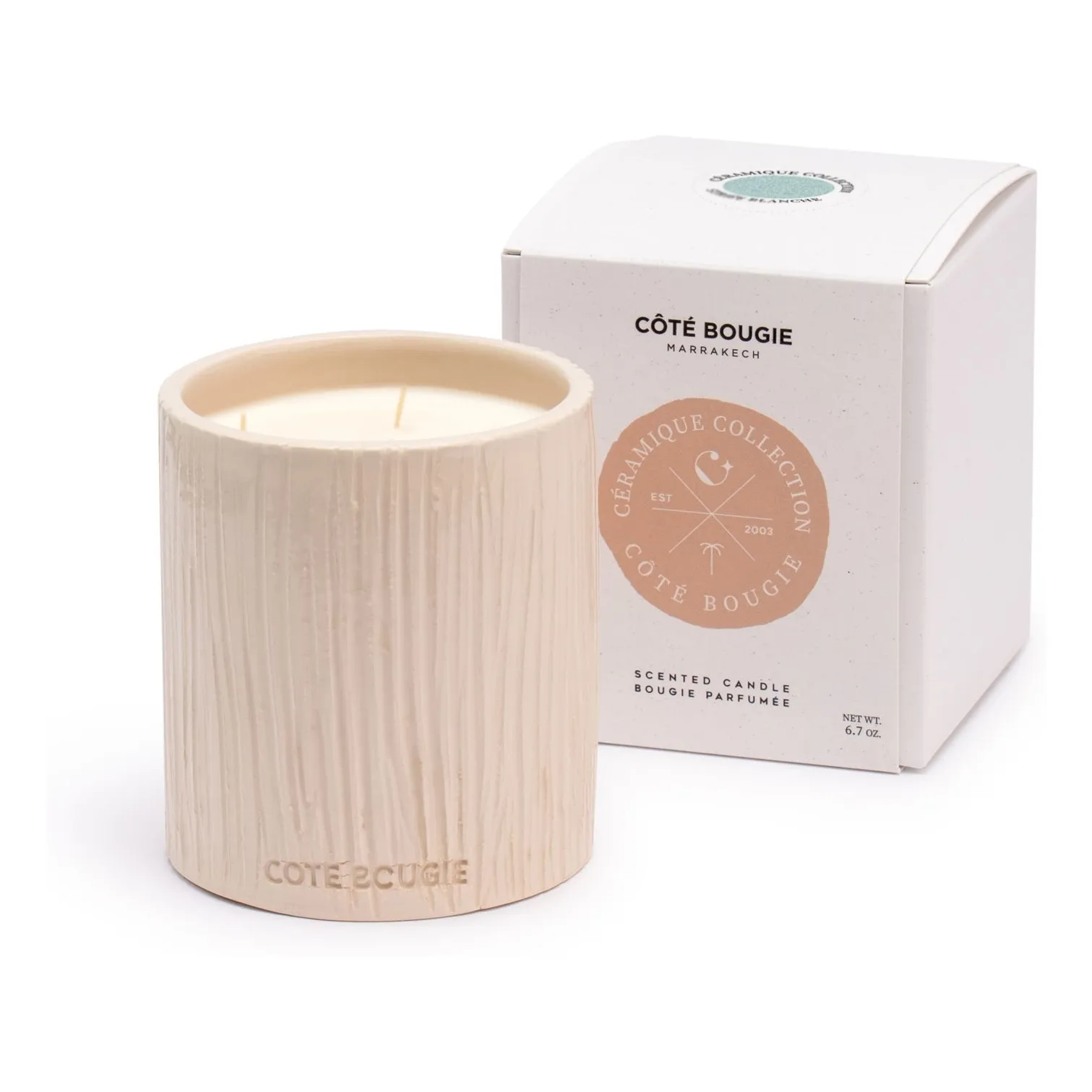 Côté Bougie Untinted Striated Candle - Mon Bel Oranger