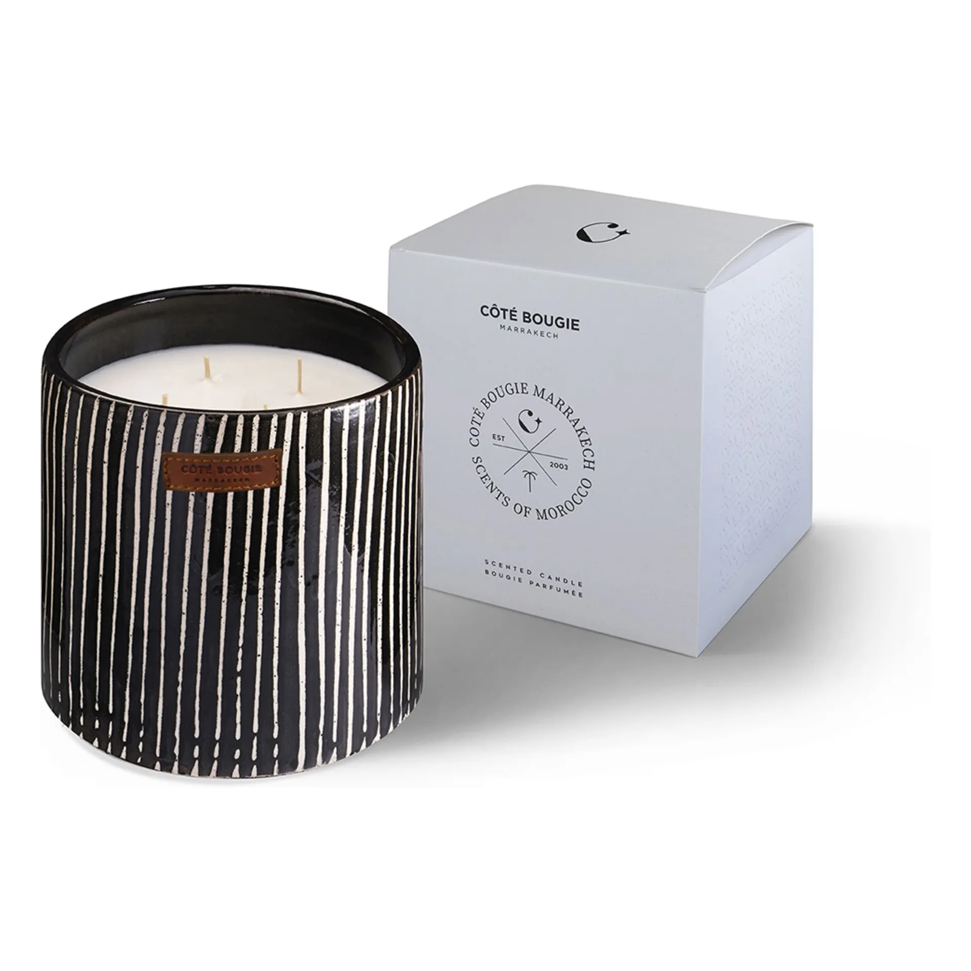Côté Bougie Untinted Zebra Candle - Mandarine Majorelle