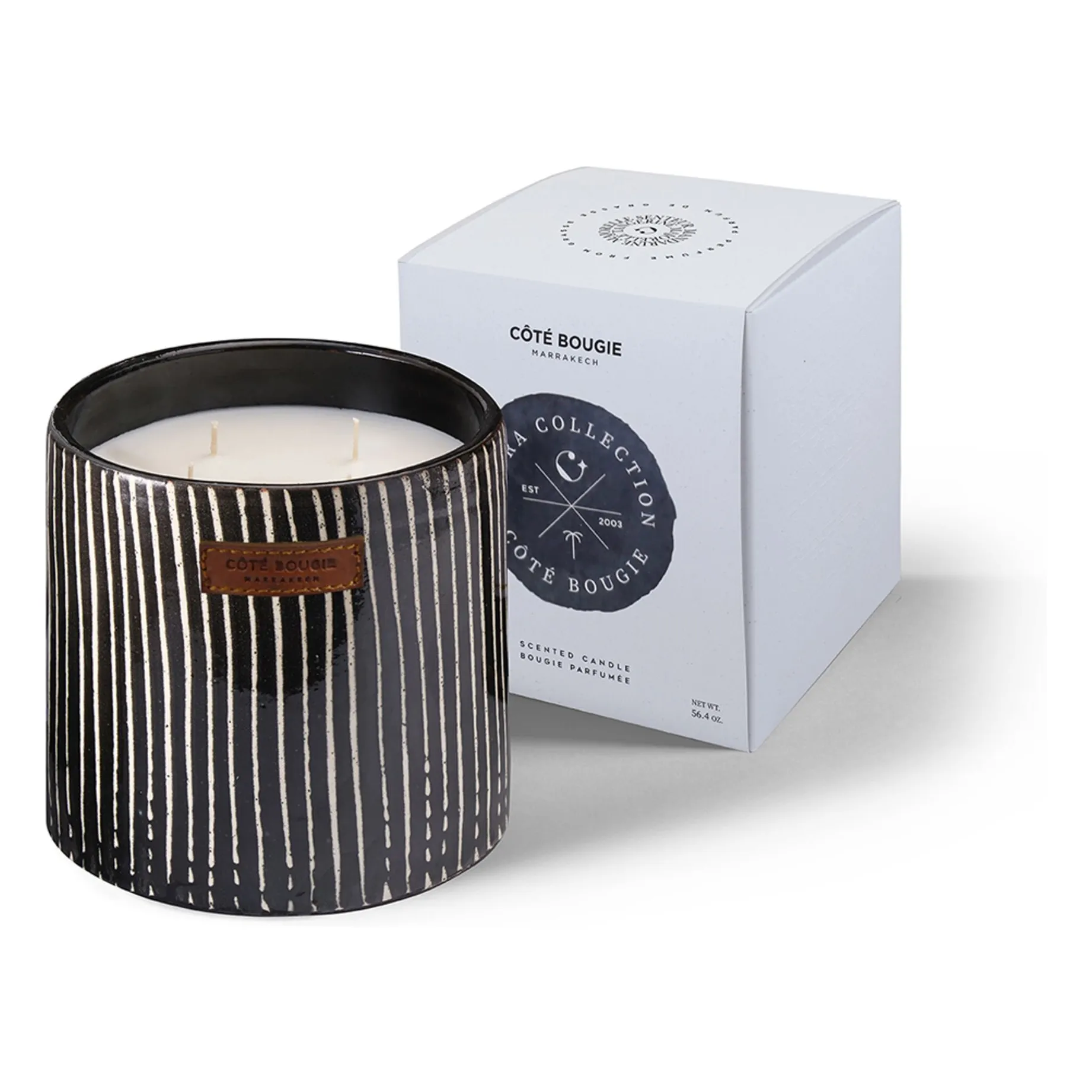Côté Bougie Untinted Zebra Candle - Mandarine Majorelle