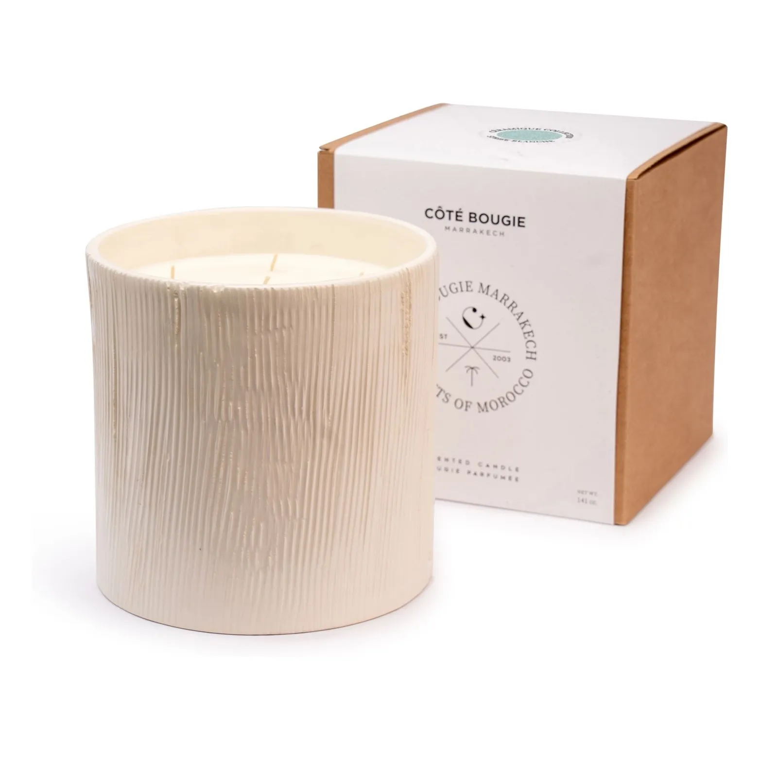 Côté Bougie Untinted Striated Candle - Mon Bel Oranger
