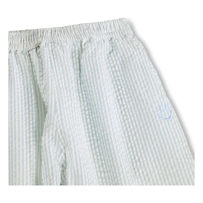 Pantalon Sois Rayé Coton Bio | Bleu pâle