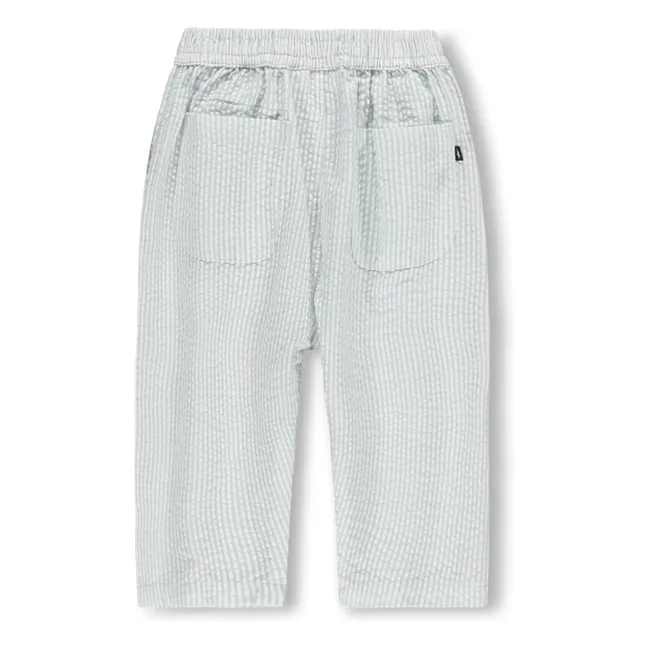 Pantalon Sois Rayé Coton Bio | Bleu pâle