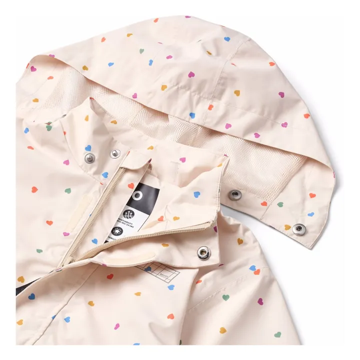 Chaqueta de lluvia de fibra reciclada Waiton Hearts | Rosa Pálido- Imagen del producto n°1