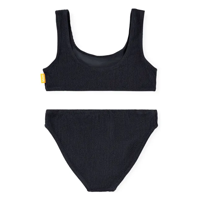 Maillot de Bain Côtelé Nola Crepe Fibres Recyclées | Noir