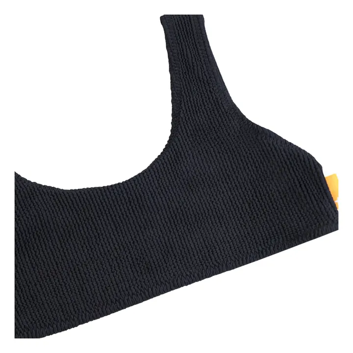 Maillot de Bain Côtelé Nola Crepe Fibres Recyclées | Noir- Image produit n°1
