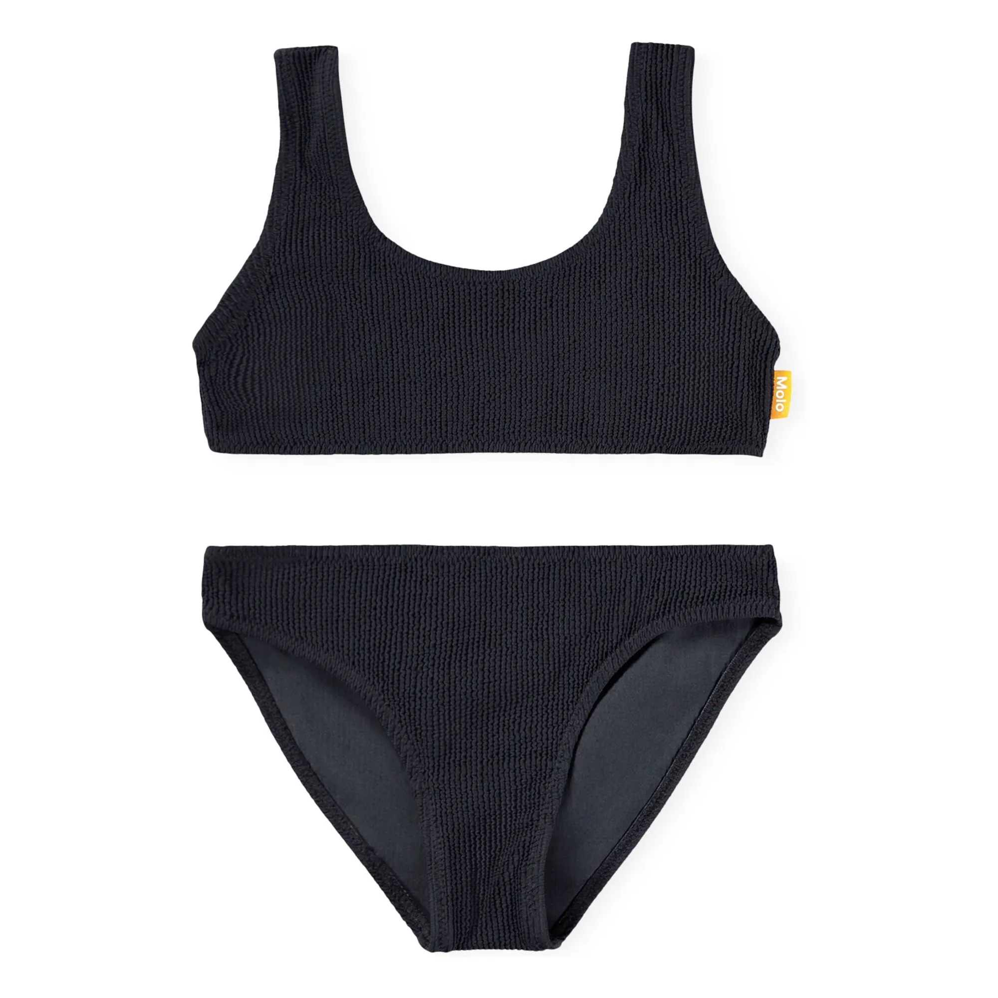 Molo Black Ribbed Swimsuit Nola Crepe Recycled Fibers
