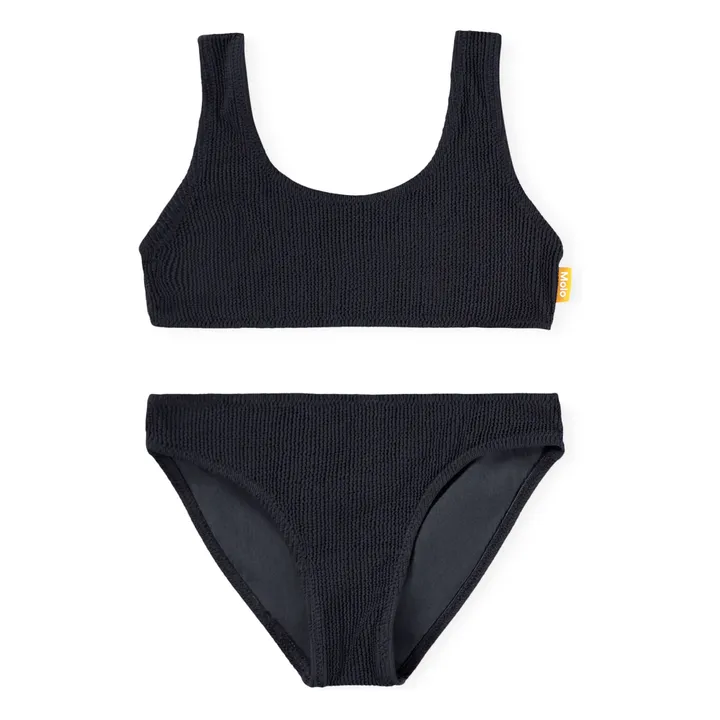 Maillot de Bain Côtelé Nola Crepe Fibres Recyclées | Noir- Image produit n°0
