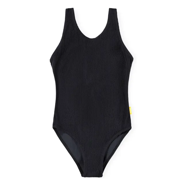 Maillot de Bain Côtelé Nika Crepe Fibres Recyclées | Noir