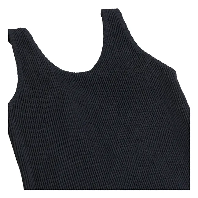 Maillot de Bain Côtelé Nika Crepe Fibres Recyclées | Noir