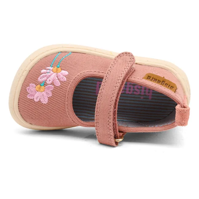 Chaussons Scratchs Fleurs | Vieux Rose
