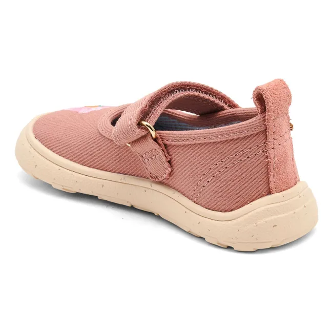 Chaussons Scratchs Fleurs | Vieux Rose