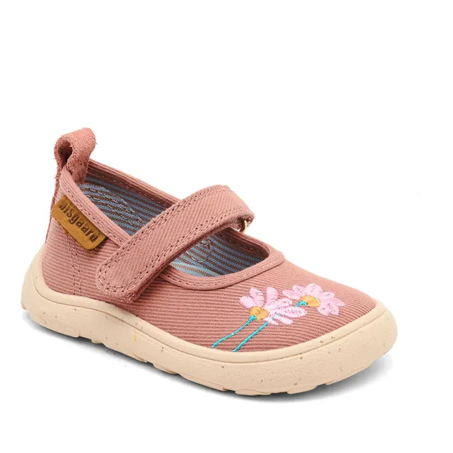 Chaussons Scratchs Fleurs | Vieux Rose