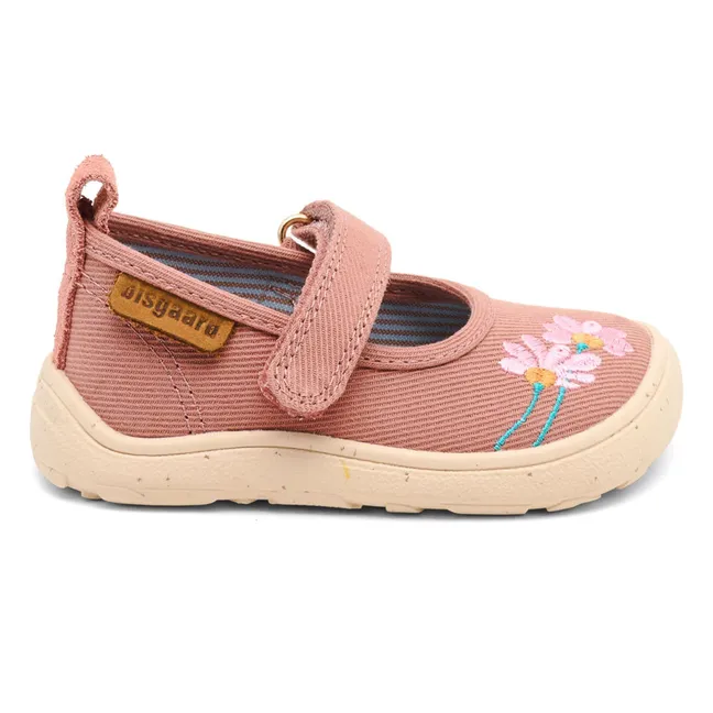 Chaussons Scratchs Fleurs | Vieux Rose