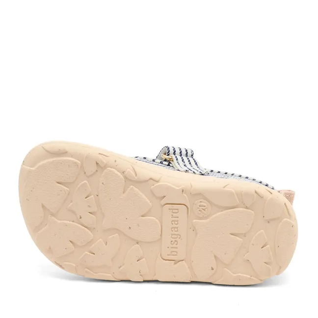 Chaussons Scratchs Rayés Poire | Bleu marine