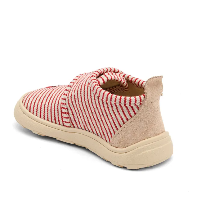 Chaussons Scratchs Rayés Coccinelles | Rouge
