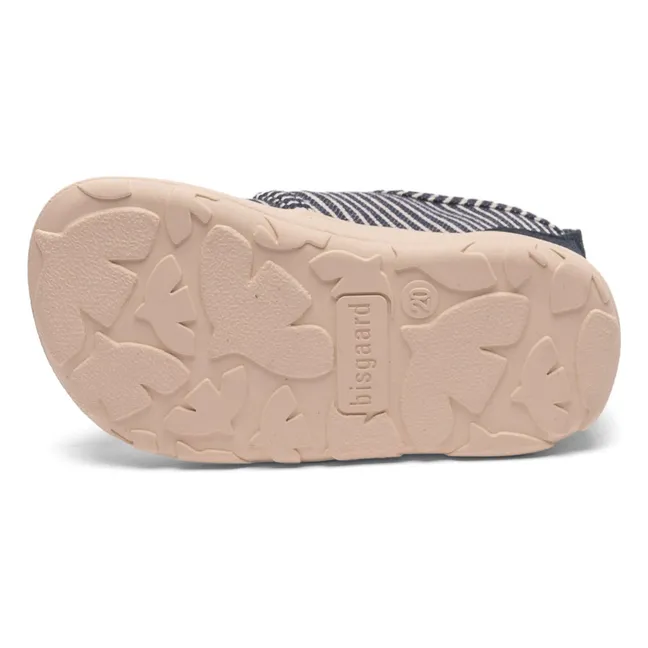 Chaussons Scratchs Rayés | Bleu marine