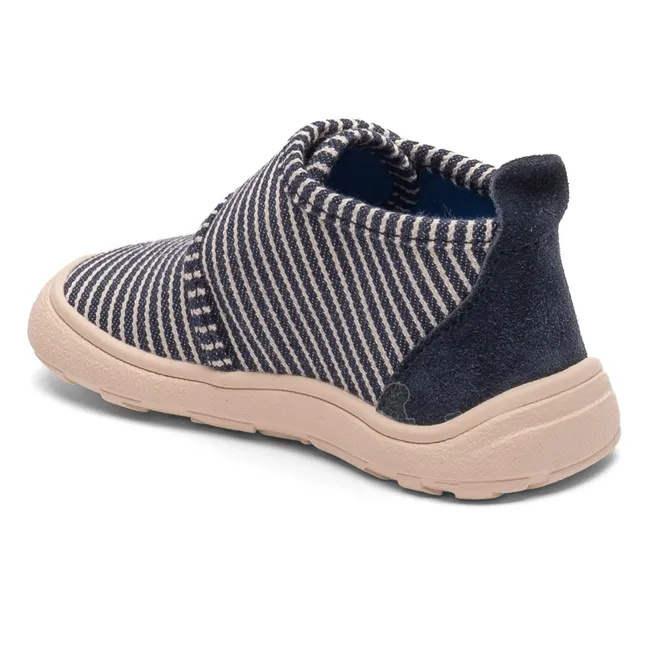 Chaussons Scratchs Rayés | Bleu marine
