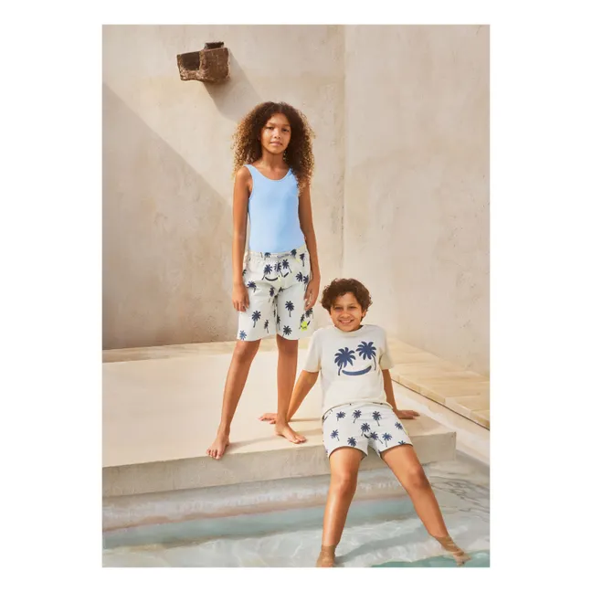Nika - Costume da bagno a coste in crepe e fibre riciclate | Ice blue