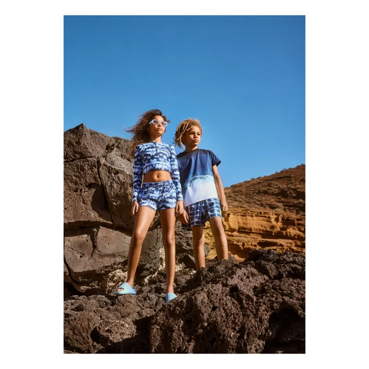 Short de Bain Nicci Tie and Dye Fibres Recyclées | Bleu marine- Image produit n°1