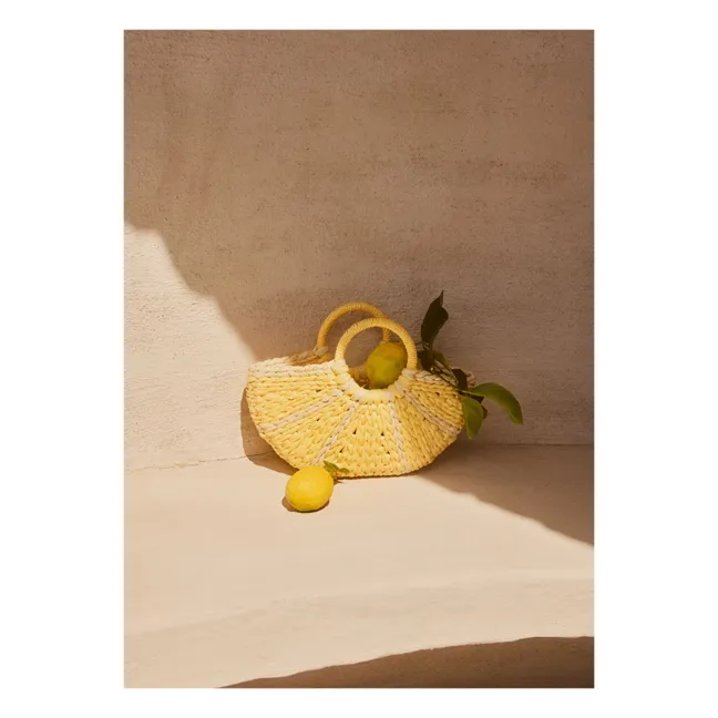 Lemon Paper Straw Bag | Yellow