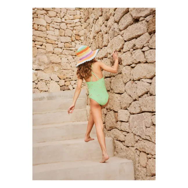 Scallop Stripe Paper Straw Hat | Orange