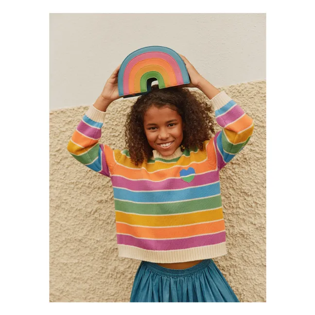 Gestreifter Gitty Pullover | Blau