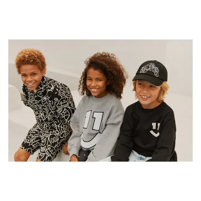 Magni sweatshirt n°11 Smile Organic cotton | Heather grey