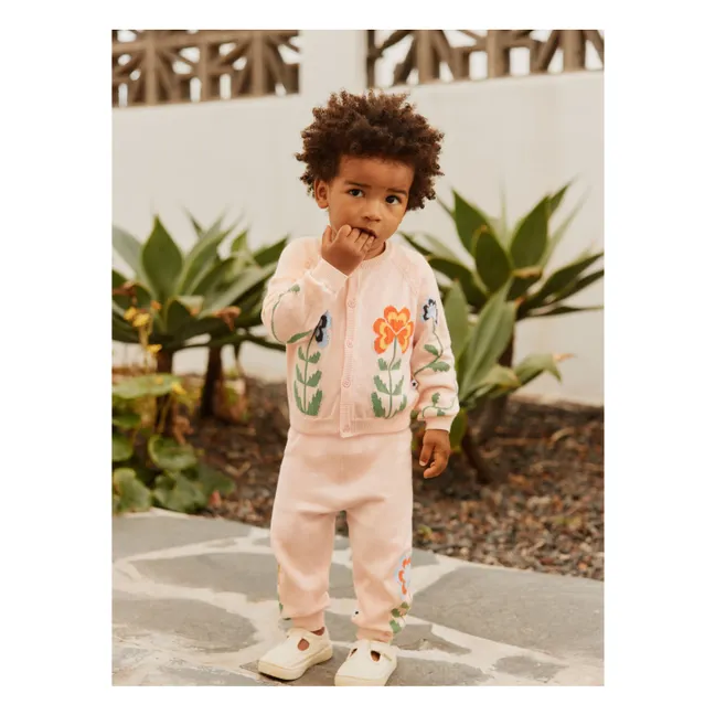 Jogger de piso de flores de algodón orgánico | Rosa Pálido