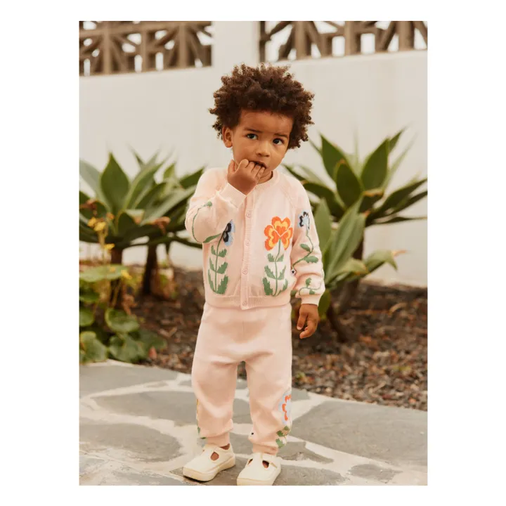 Jogger de piso de flores de algodón orgánico | Rosa Pálido- Imagen del producto n°2