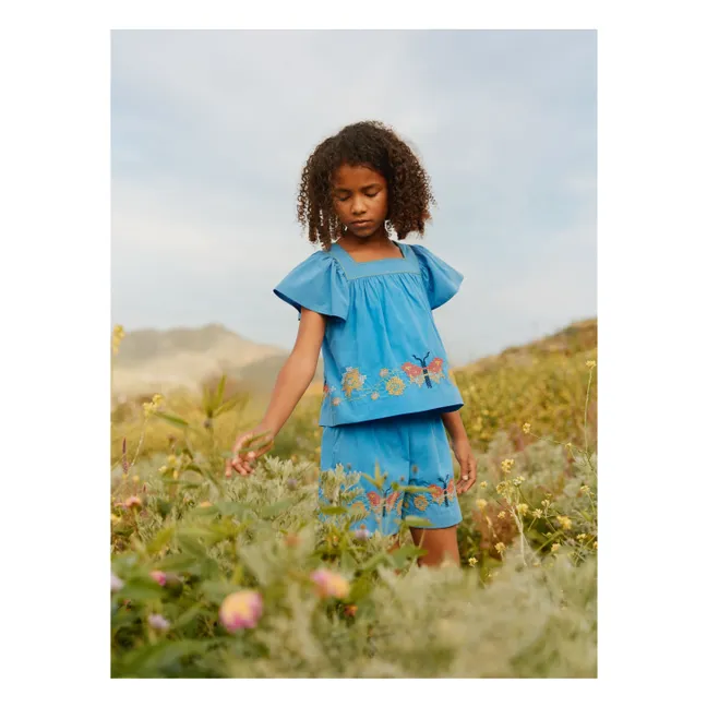 Ally Butterflies Organic Cotton Shorts | Blue