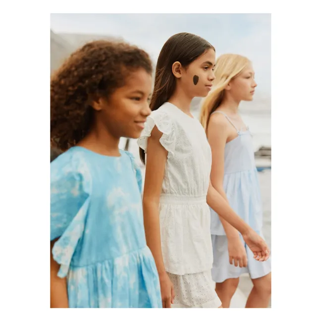 Robe Volants Carma Coton Bio | Blanc