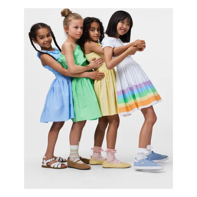 Cissa Rainbow Organic Cotton Dress | White