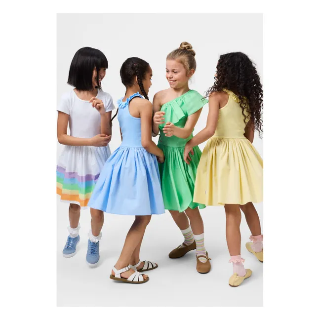 Robe Cissa Arc-en-ciel Coton Bio | Blanc
