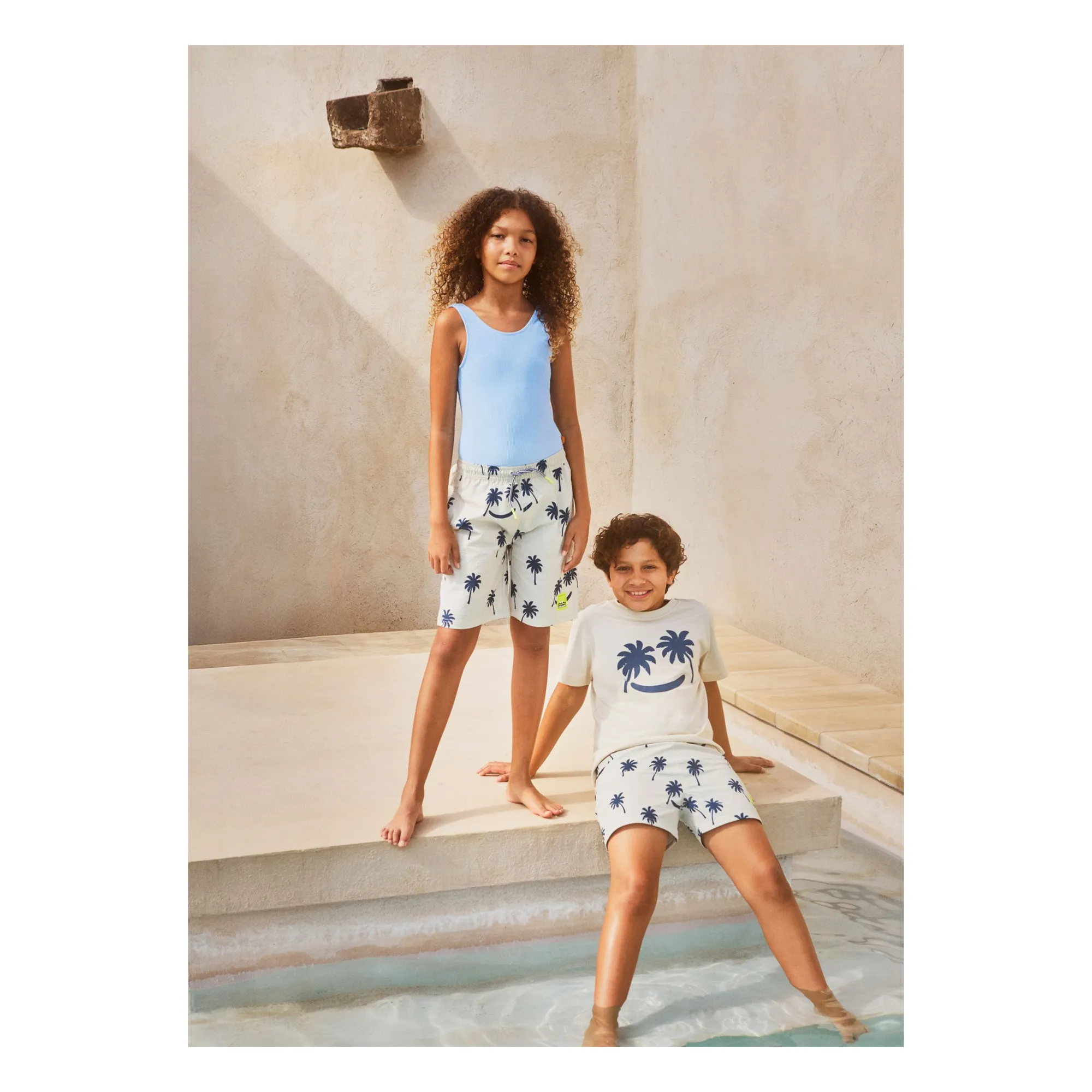 Short de Bain Niko Palmiers | Gris- Image produit n°1