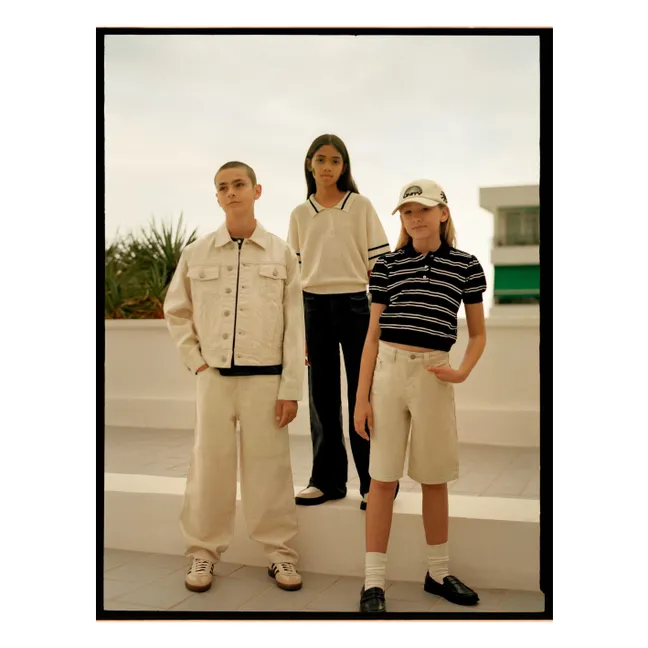 Polo Raki Rayé Coton Bio | Noir