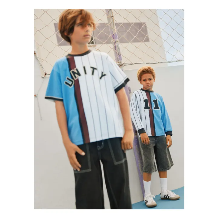 T-shirt Rube n°11 Rayé Coton Bio | Bleu- Image produit n°1