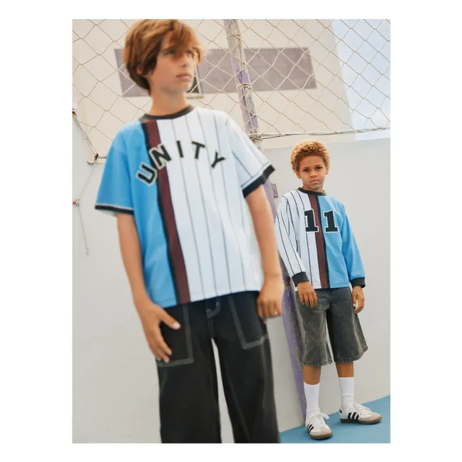 Rodney Unity Striped Organic Cotton T-shirt | Blue