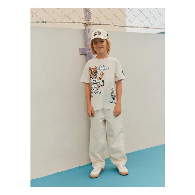 Rodney Mascottes Basketball Organic Cotton T-shirt | Ecru