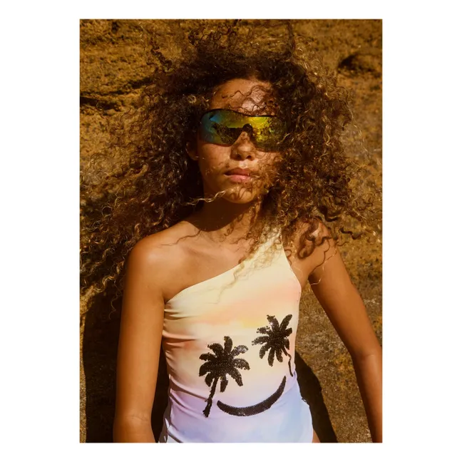 Traje de baño asimétrico Nai Sunset Smile Fibras recicladas | Naranja