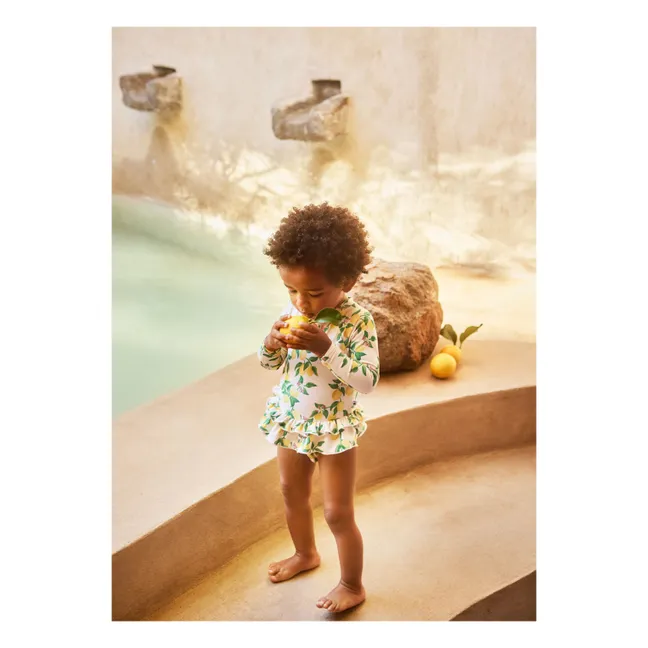 Narice Bathing Suit Lemons Recycled Fibers | Pale yellow