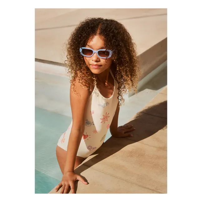 Bañador de fibra reciclada Nanna Minis Doodles | Crudo