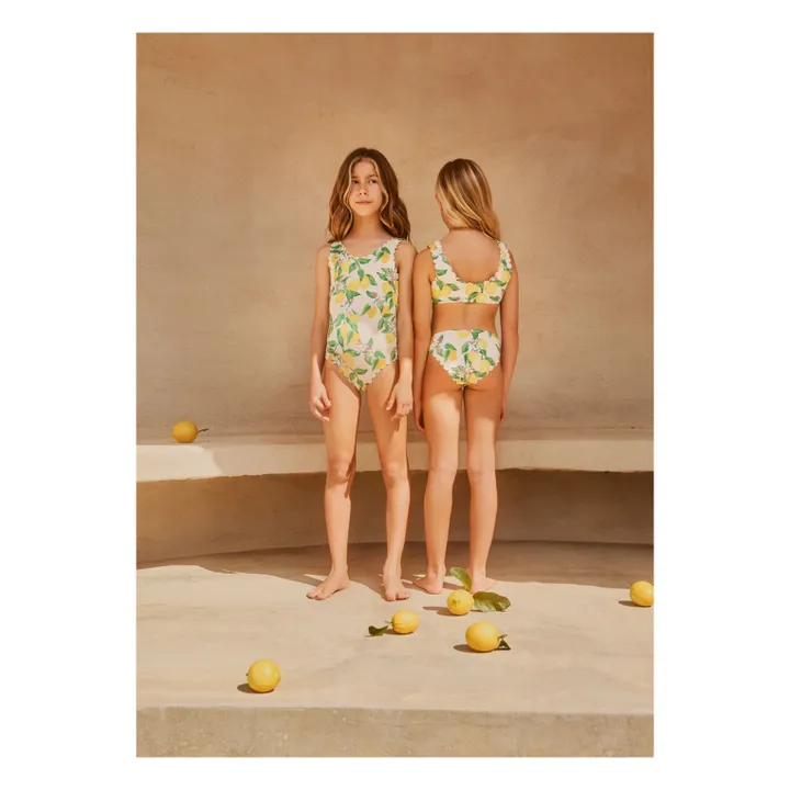 Bañador Noelle Limones Fibras Recicladas | Amarillo palo- Imagen del producto n°2