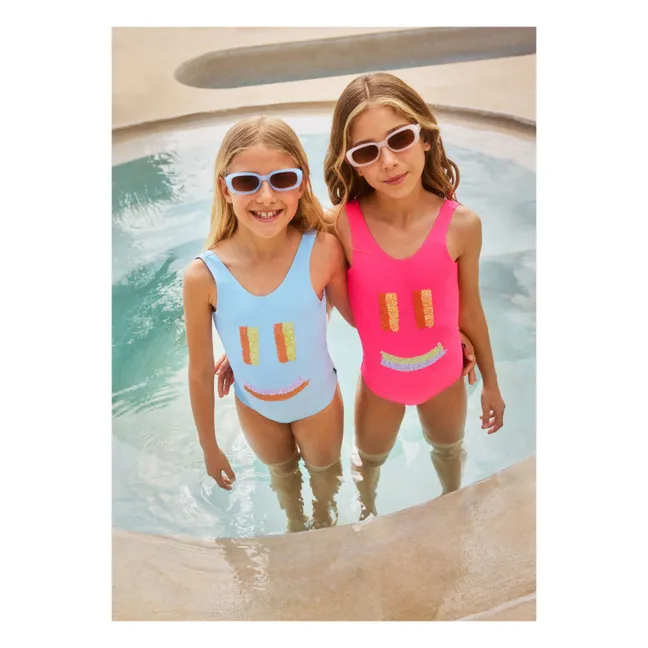 Maillot de Bain Nika Smile Fibres Recyclées | Bleu Clair