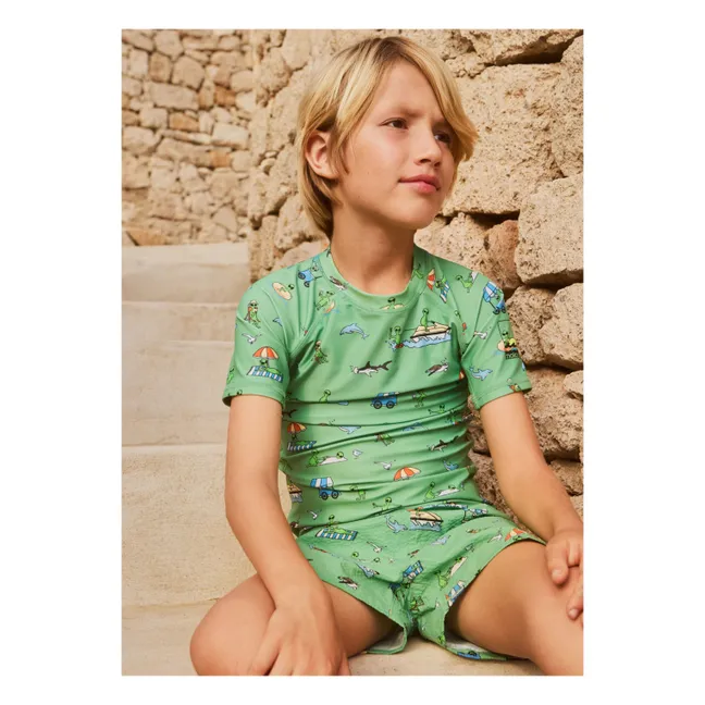 Short de Bain Niko Aliens | Vert